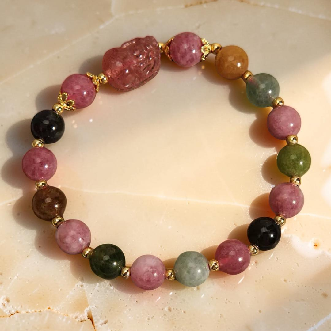 Bracelet Tourmaline Pixiu – Gardien de Fortune