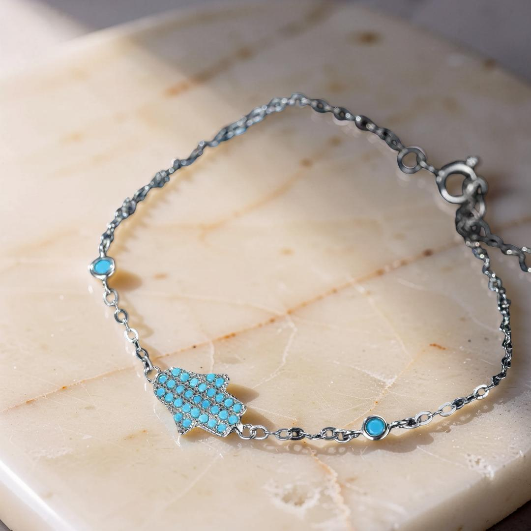 Bracelet Turquoise – Perle du Désert, Argent 925