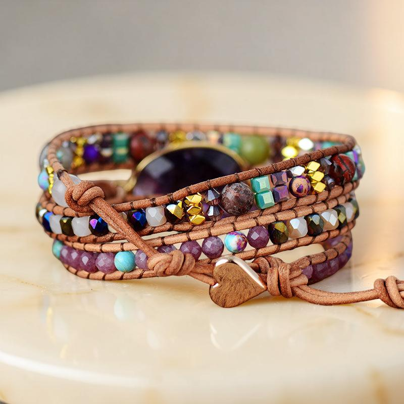 Bracelet Wrap Améthyste – Paix Intérieure