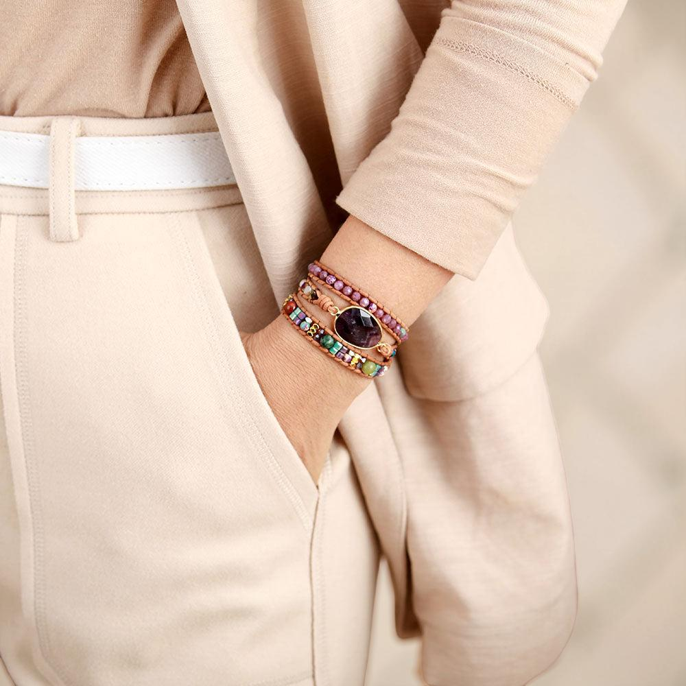 Bracelet Wrap Améthyste – Paix Intérieure