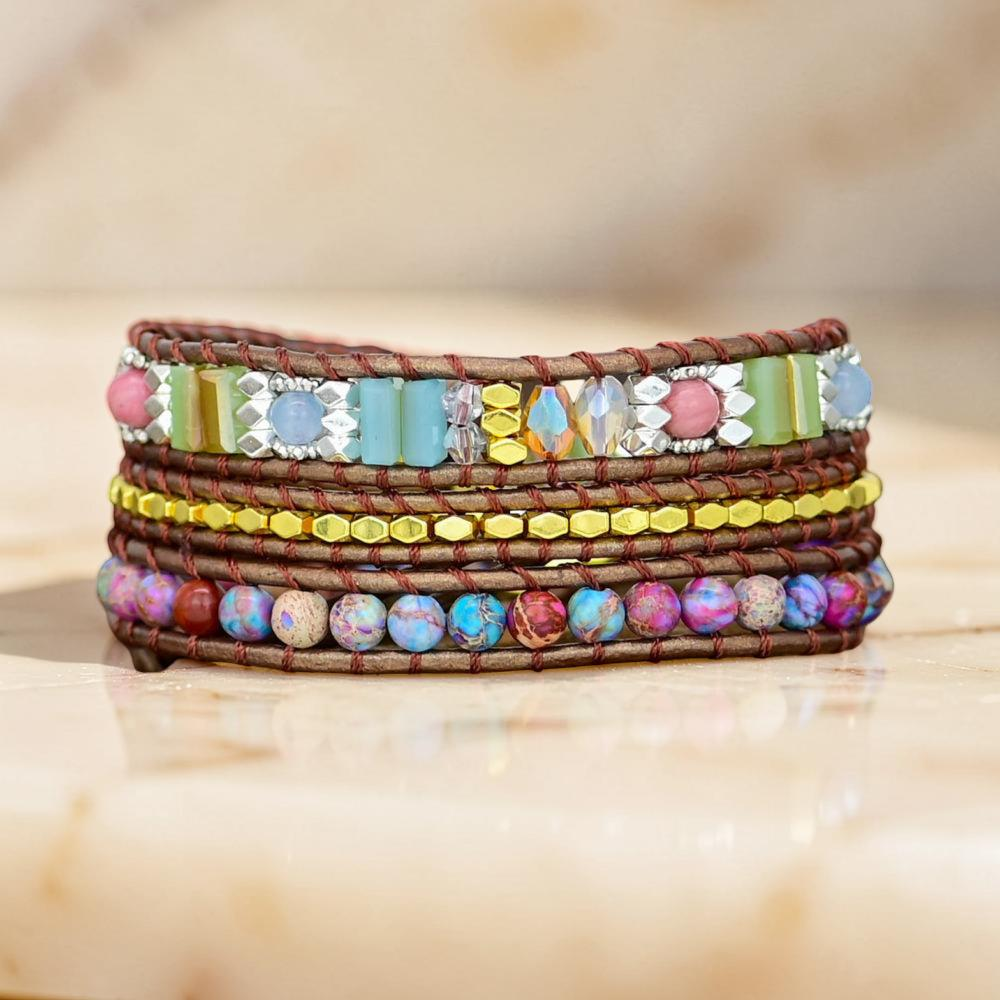 Bracelet Wrap Jaspe Africain - Boho