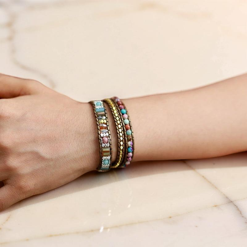 Bracelet Wrap Jaspe Africain - Boho