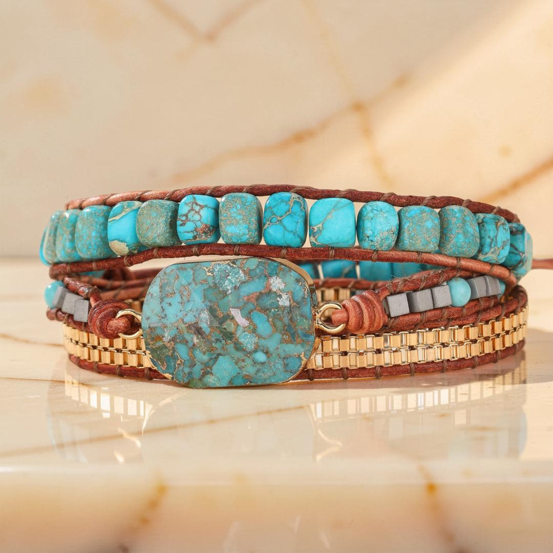Bracelet Wrap en Turquoise – Toucher de Guérisseur