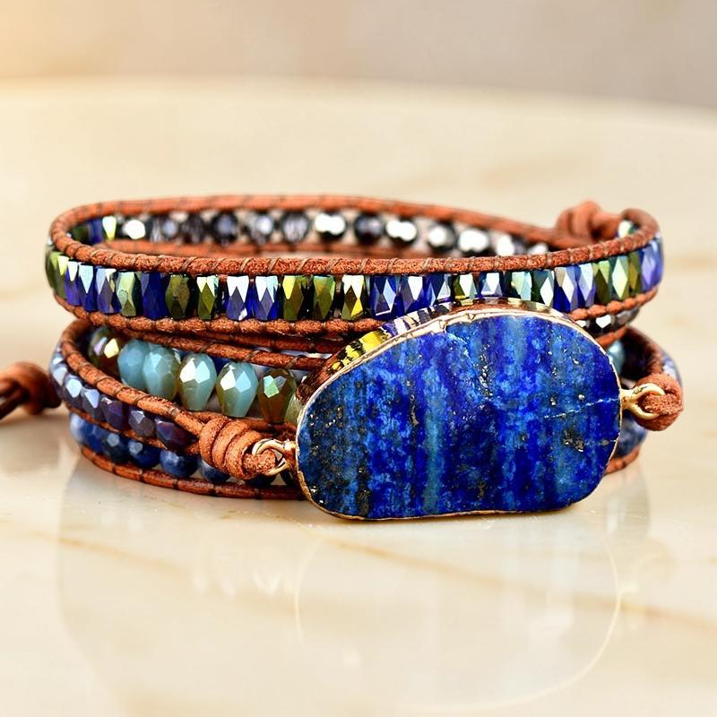 Bracelet Wrap Lapis Lazuli – Énergie Céleste