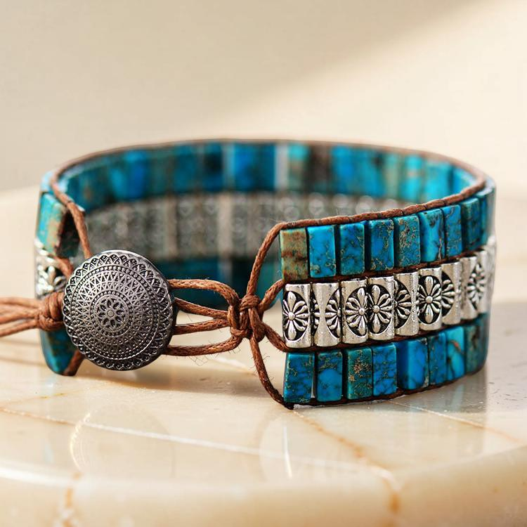Bracelet Wrap Turquoise – Empreinte Ethnique
