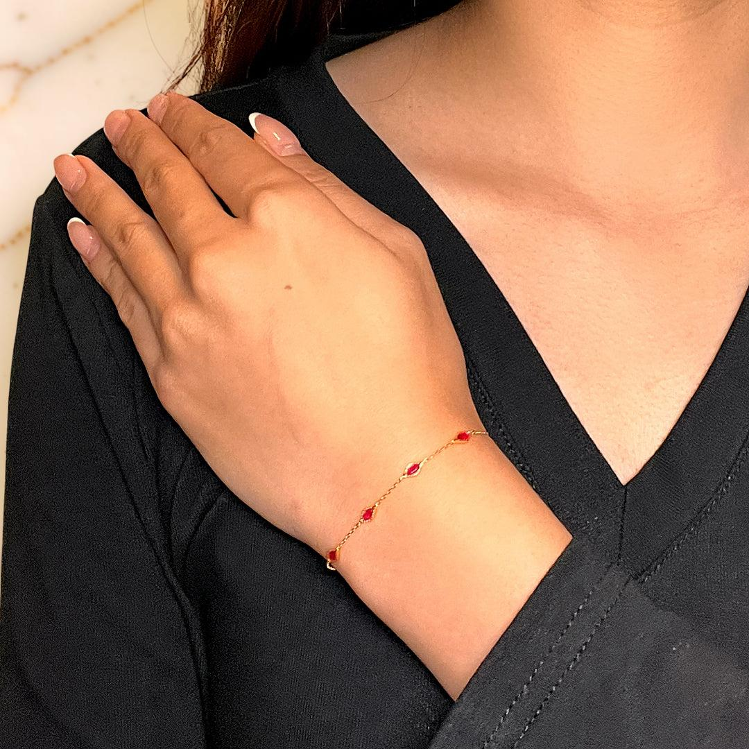 Bracelet Cornaline – Grâce Intuitive, Argent Plaqué Or 14k