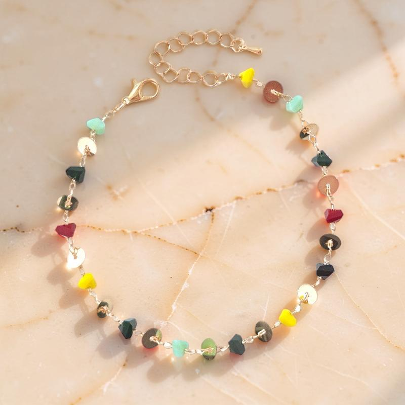 Bracelet de Cheville Agate – Pépite de Joie