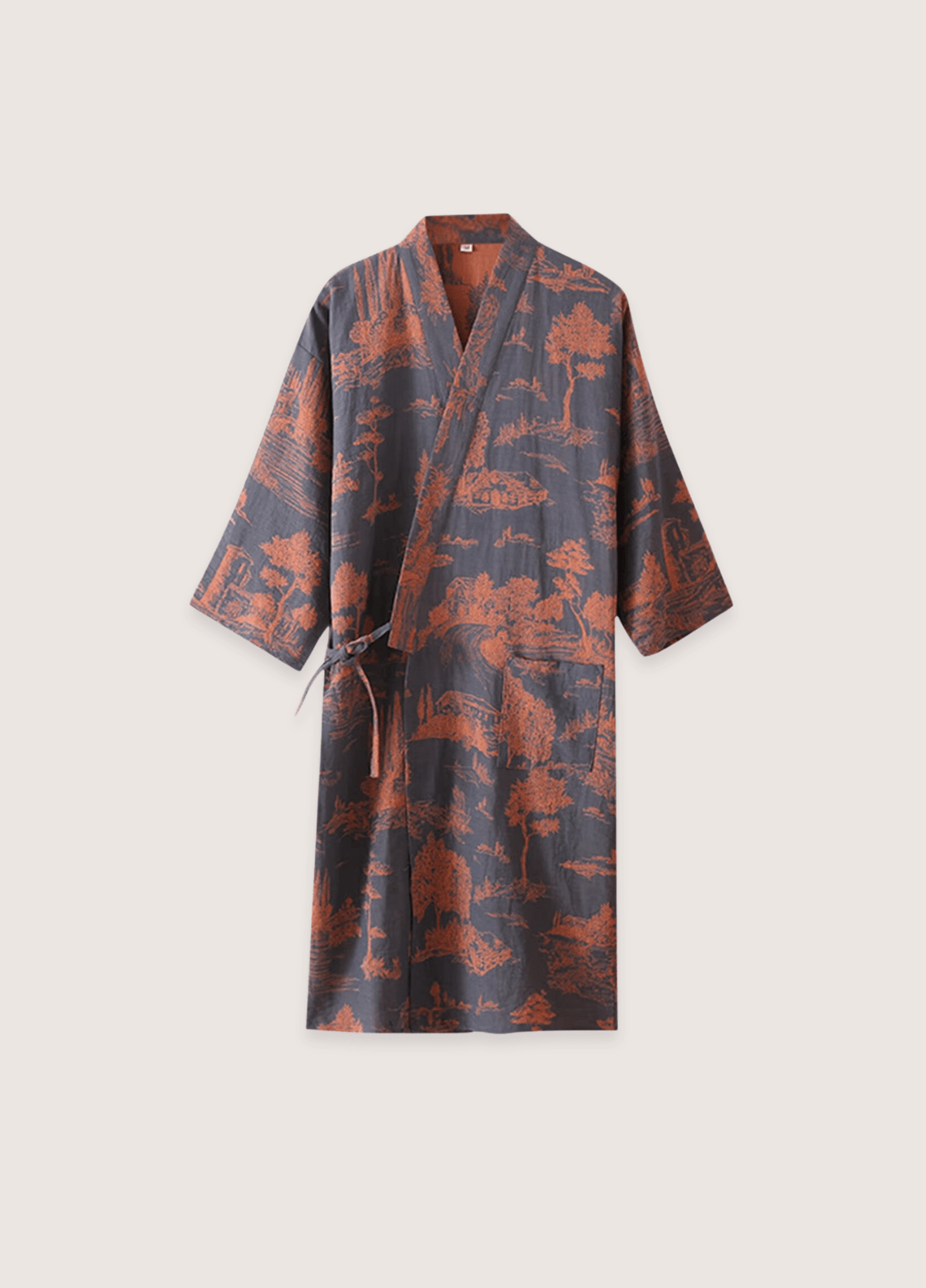 Peignoir kimono femme coton bleu – Kaido