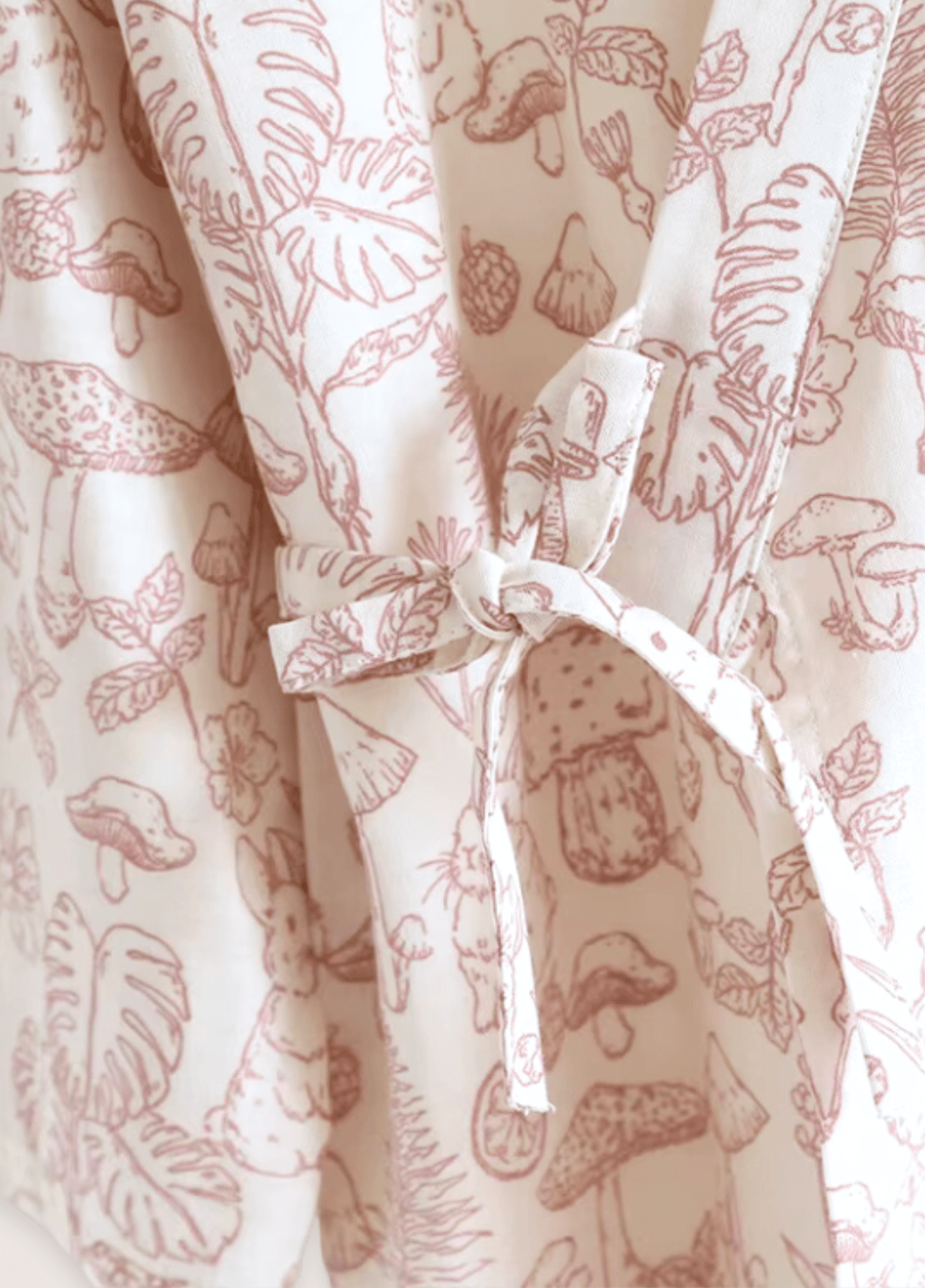 Peignoir kimono femme coton motif pivoine rose – Home