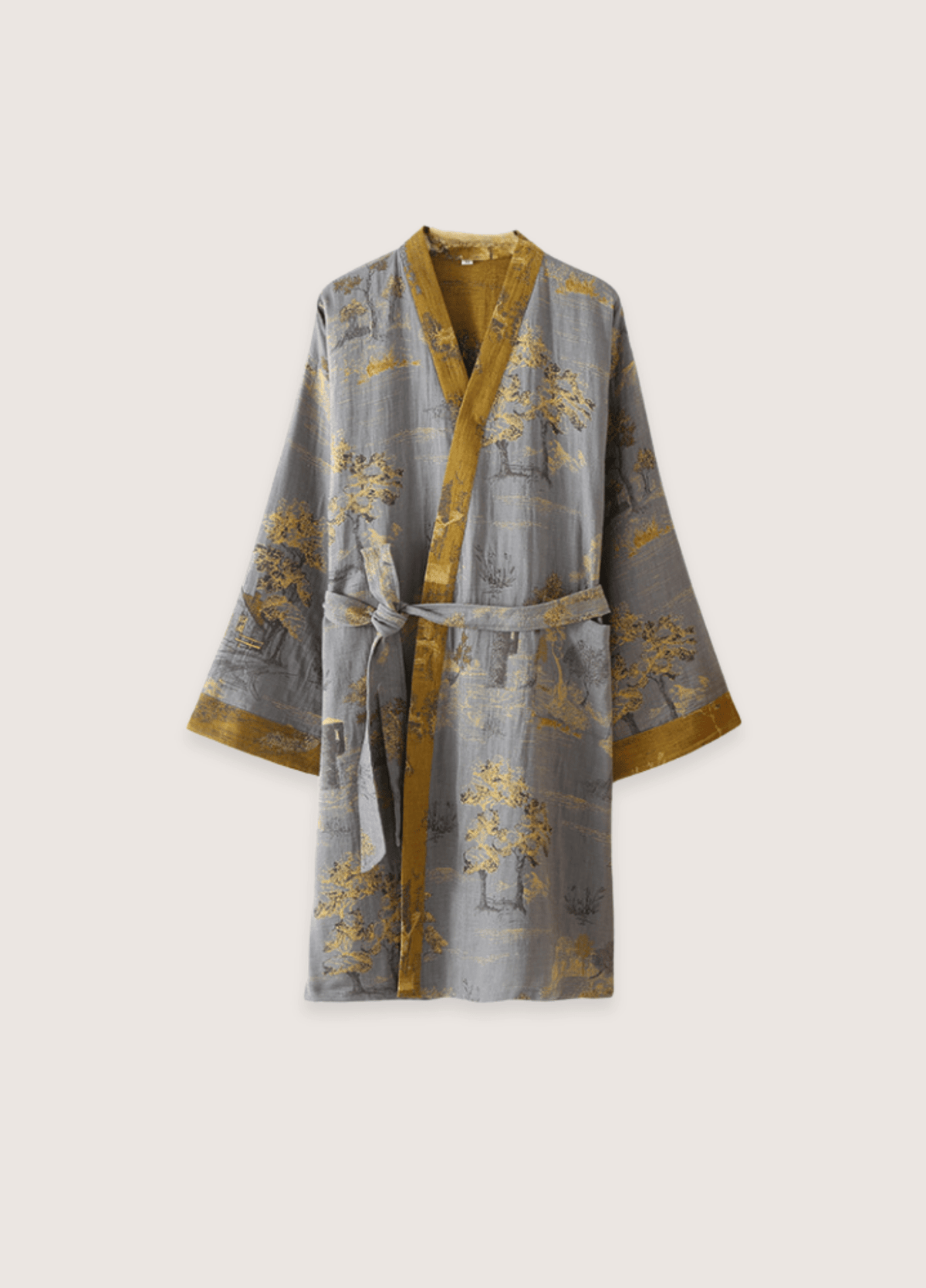 Peignoir kimono homme coton gris – Momiji