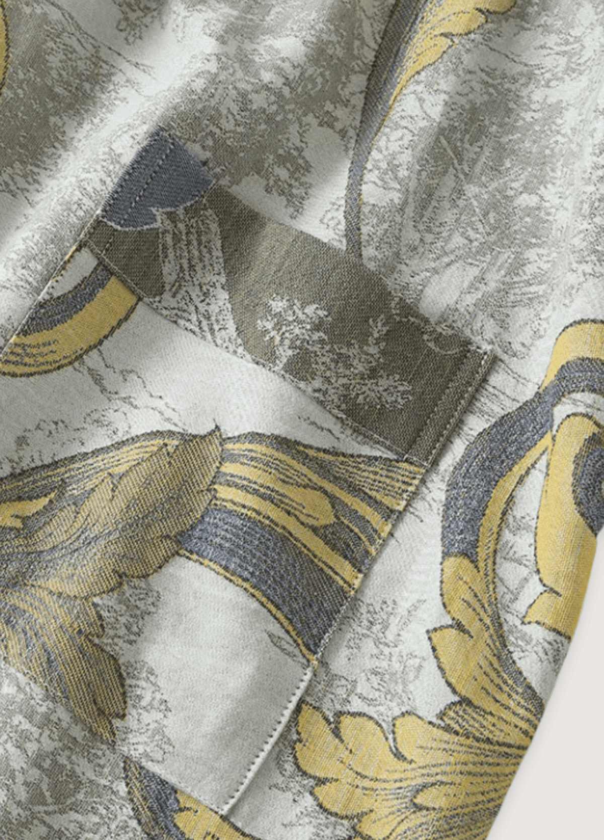 Peignoir kimono femme coton motif vague gris – Mizuki