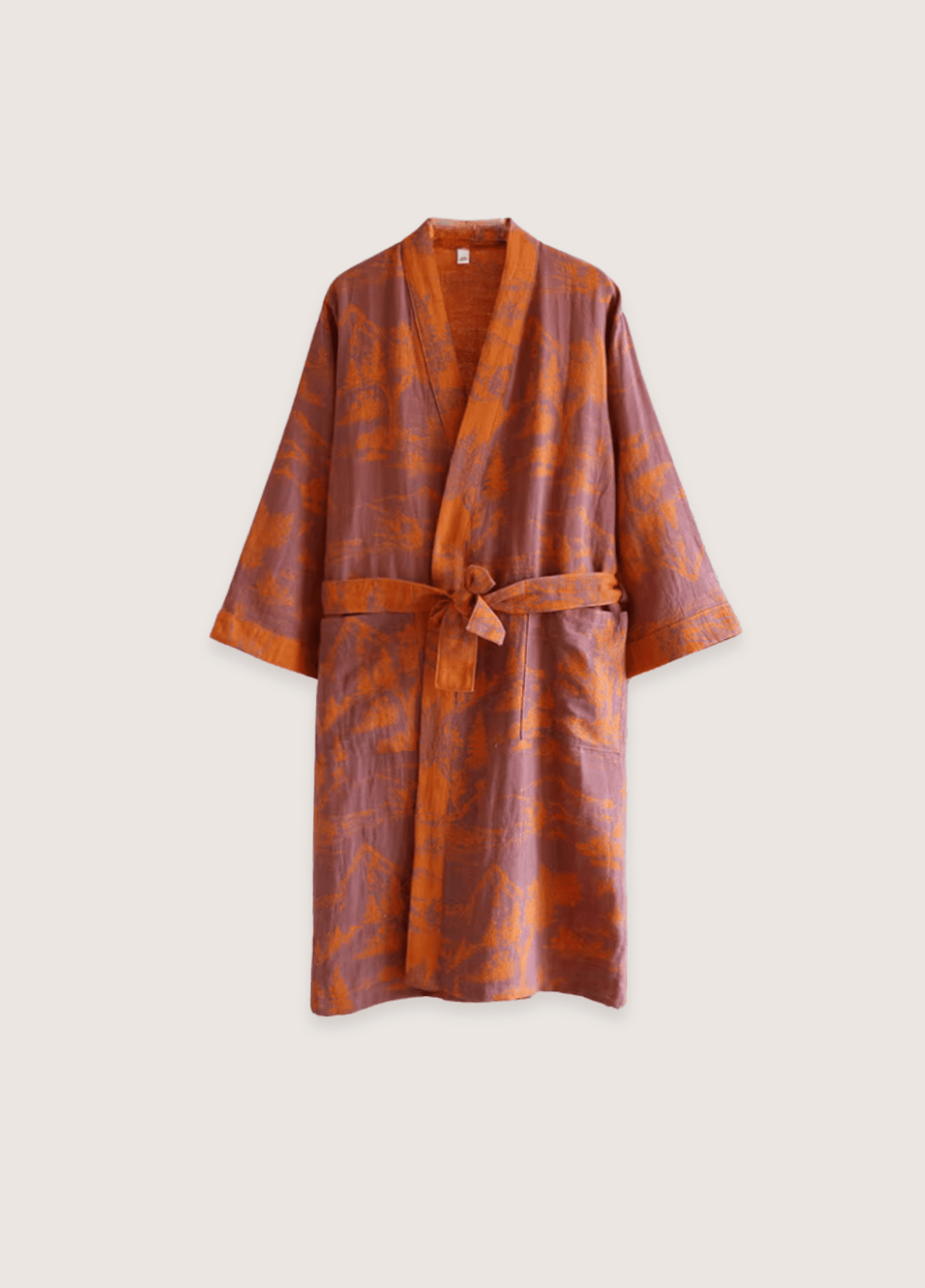 Peignoir kimono femme coton orange – Ukiyo