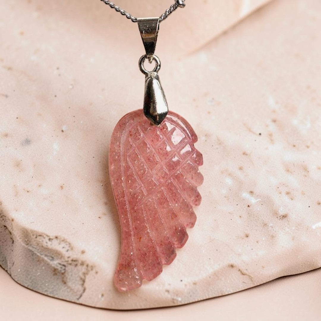 Pendentif Aile d'Ange en Pierre Naturelle