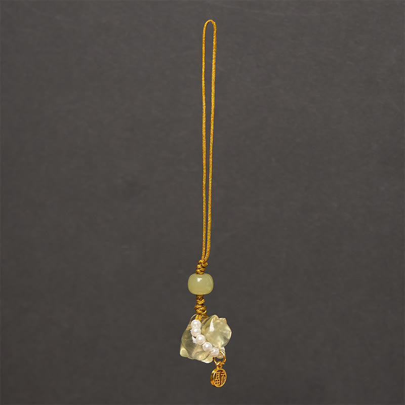Suspension Décorative Cristaux Naturels et Symbole Fu