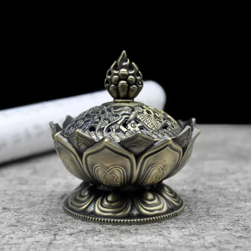 Porte-Encens Lotus en Laiton, Sérénité & Élégance