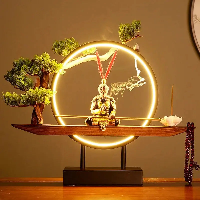 Gardien Intérieur · Porte-Encens LED Guerrier Zen