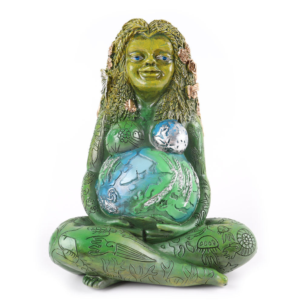 Statue de la Terre Mère en résine (14,5 cm) | Décoration de jardin spirituelle