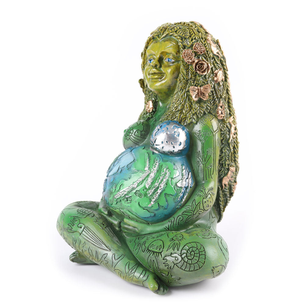 Statue de la Terre Mère en résine (14,5 cm) | Décoration de jardin spirituelle