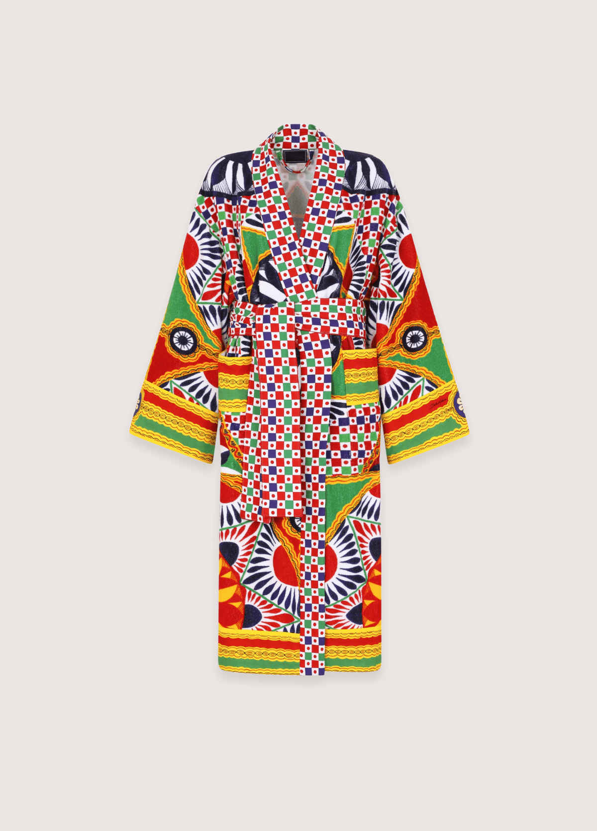 Robe kimono femme motif éventail multi – Matsuri