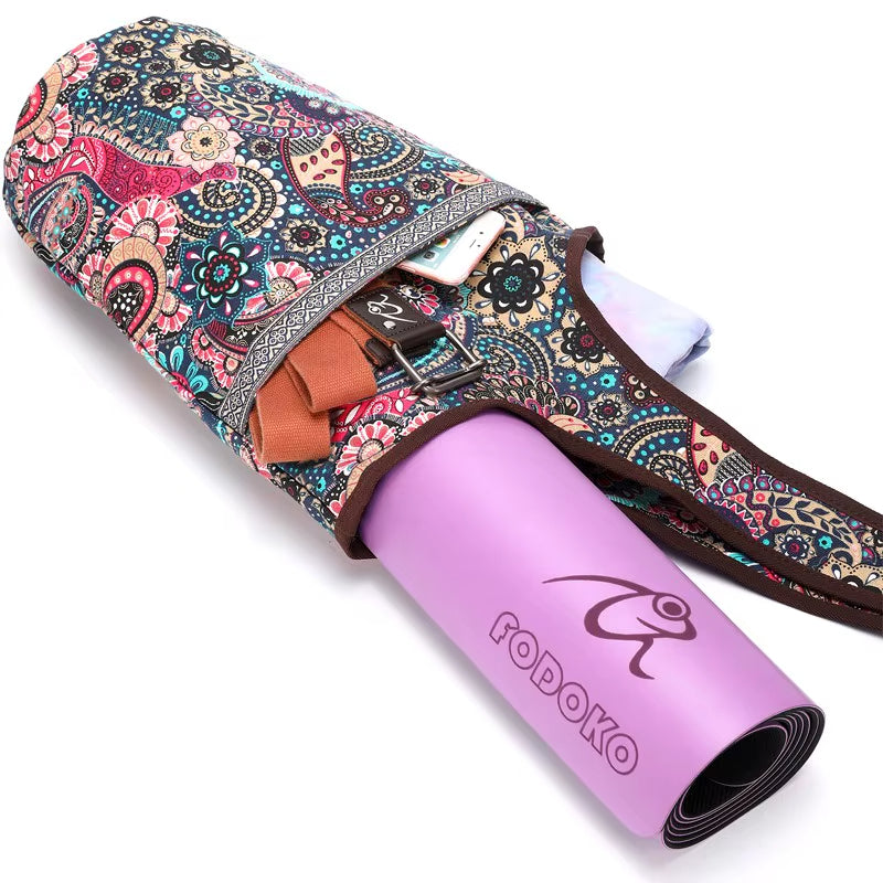 Sac de yoga multicolore à imprimé floral