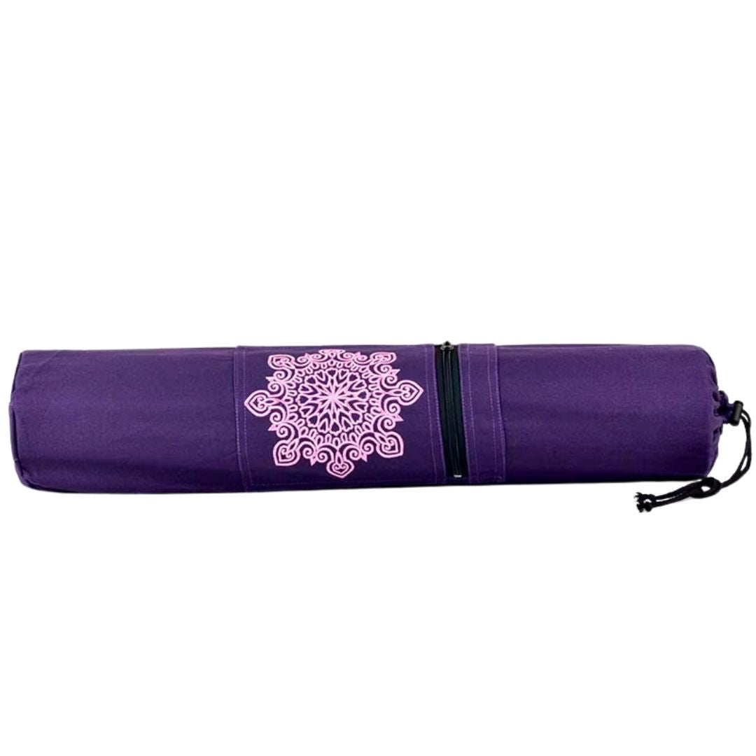 Sac de yoga violet respirant en toile – Bandoulière réglable