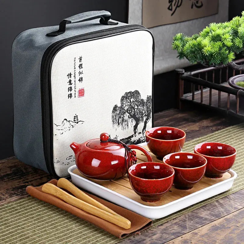 Service à Thé Portable en Céramique, Rituels Zen & Voyages