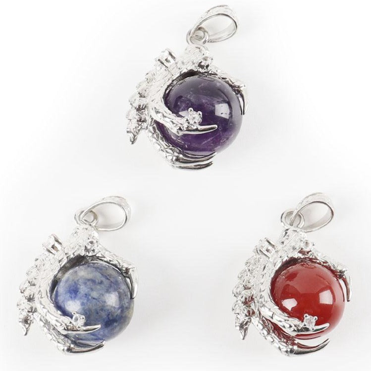 Pendentif Dragon « Griffe Protectrice » en Calcédoine Rouge – 20 mm