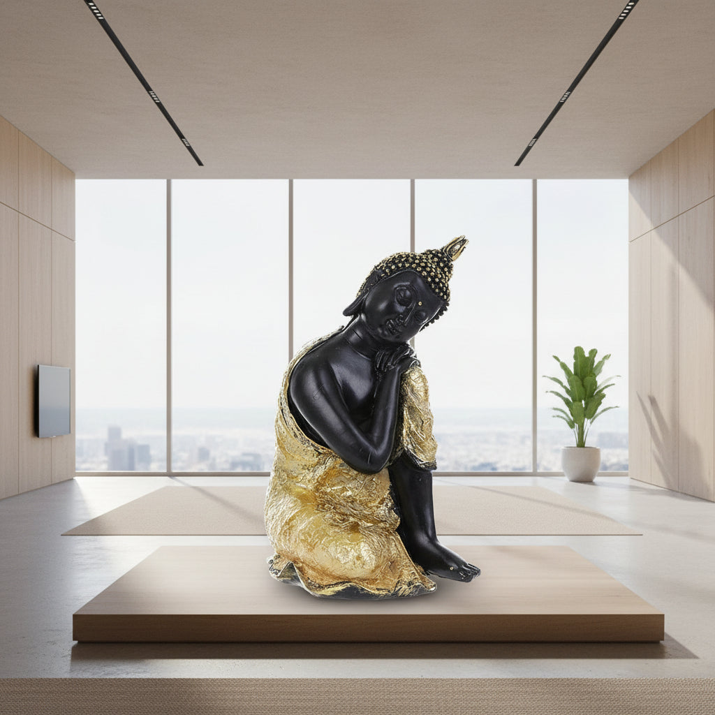 Statue Amitabha Buddha – Sculpture Bouddhiste en Métal / Résine pour Intérieur & Méditation
