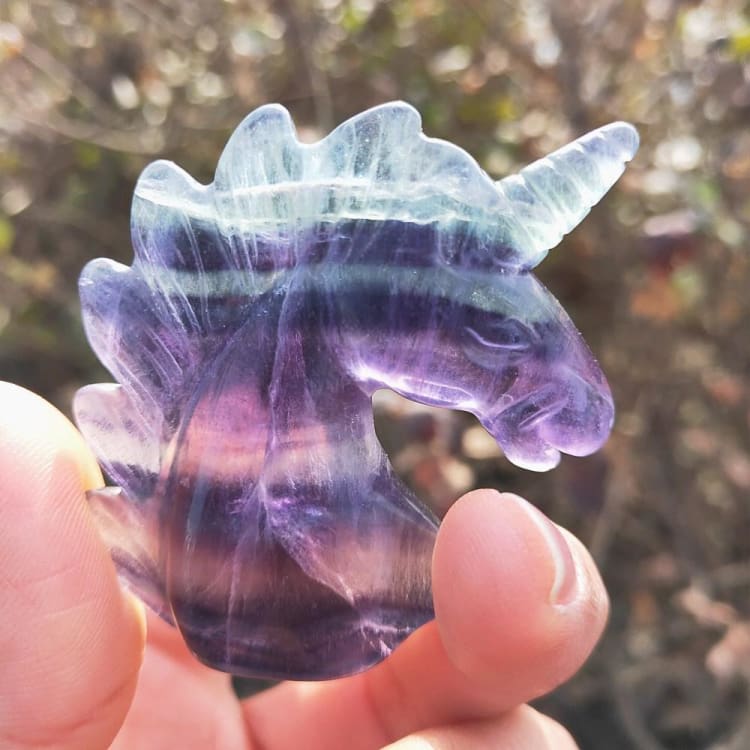 Statuette Licorne en Cristal de Fluorite – Émerveillement & Harmonie