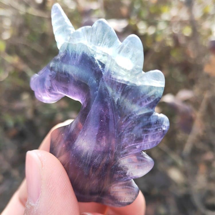 Statuette Licorne en Cristal de Fluorite – Émerveillement & Harmonie