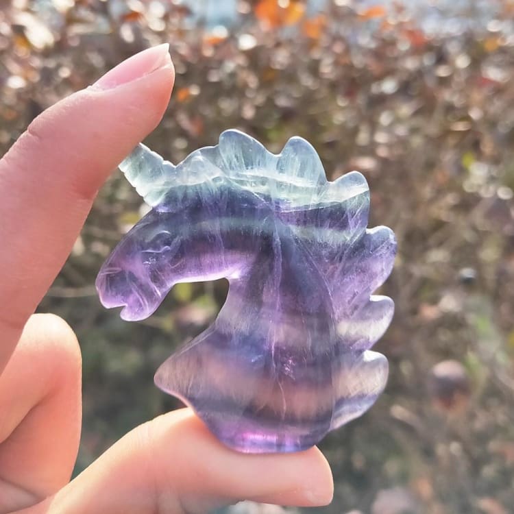 Statuette Licorne en Cristal de Fluorite – Émerveillement & Harmonie
