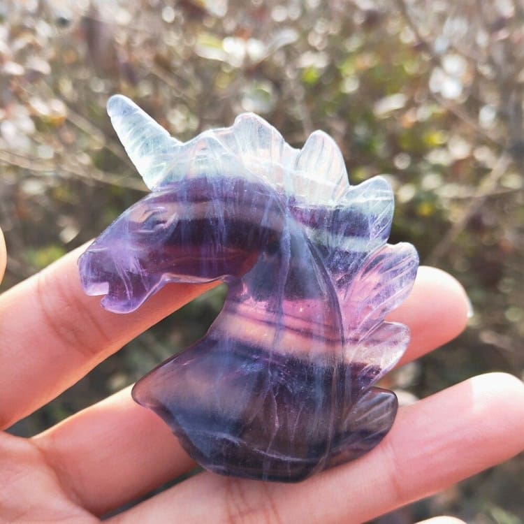 Statuette Licorne en Cristal de Fluorite – Émerveillement & Harmonie