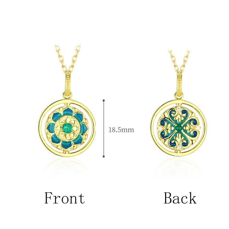 Collier Lotus Argent 925 Rotatif & Zircon – Éveil & Élégance