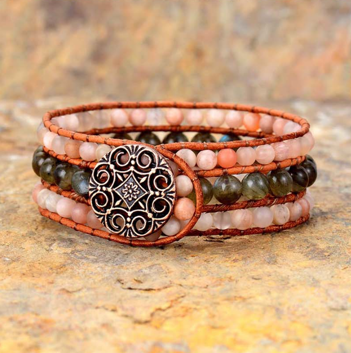 Bracelet Sunstone & Labradorite « Moment of Truth » (18,5–19 cm)