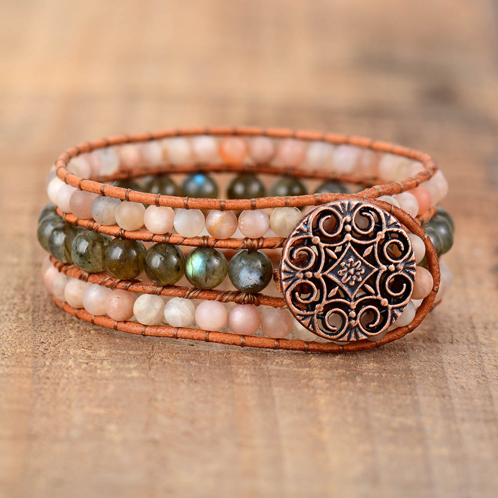 Bracelet Sunstone & Labradorite « Moment of Truth » (18,5–19 cm)
