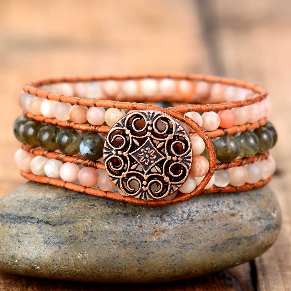 Bracelet Sunstone & Labradorite « Moment of Truth » (18,5–19 cm)
