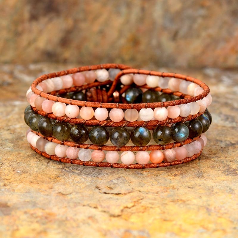 Bracelet Sunstone & Labradorite « Moment of Truth » (18,5–19 cm)
