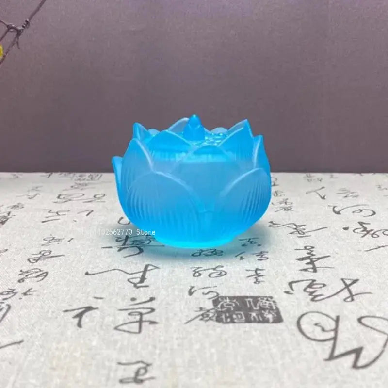 Brûleur d’Encens en Verre Lotus Dégradé, Élégance Lumineuse