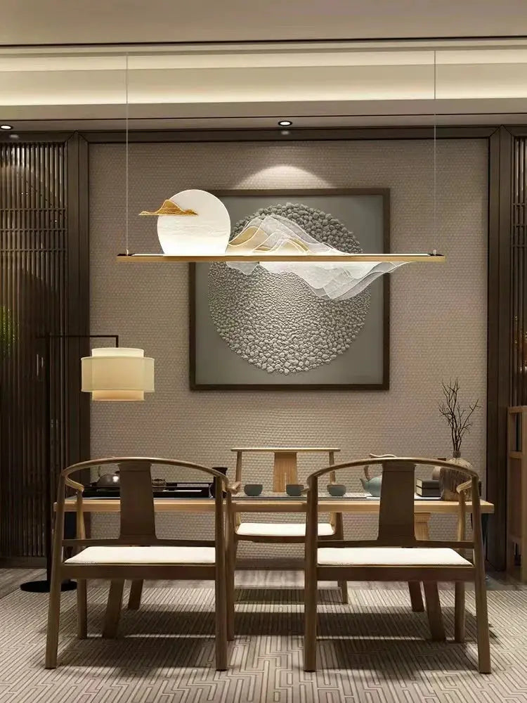 Lustre Mural Japonais Design Zen Paysager LED