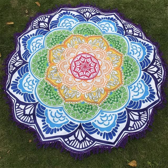 Tapis de méditation et yoga imprimé 3D – Polyester – 150 cm