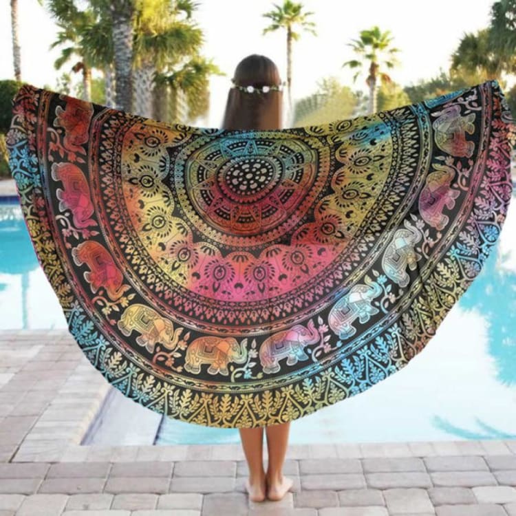 Tapis de méditation et yoga imprimé 3D – Polyester – 150 cm