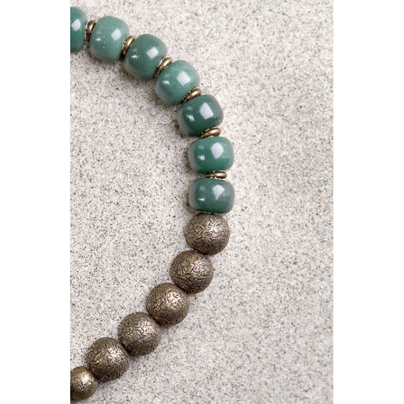 Bracelet Graines de Bodhi & Cuivre – 6×8 mm
