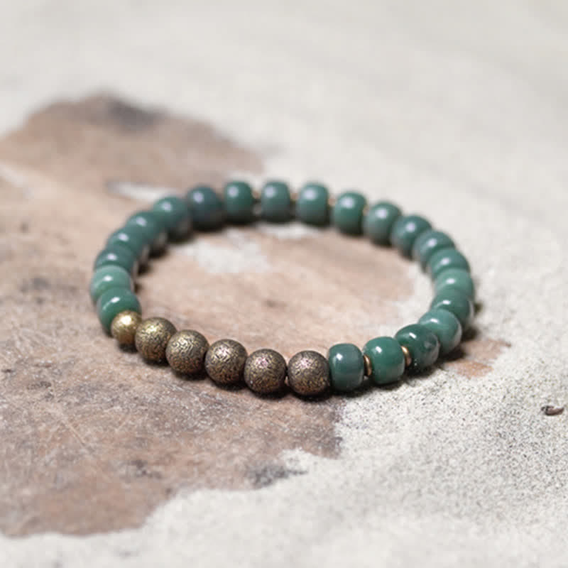Bracelet Graines de Bodhi & Cuivre – 6×8 mm