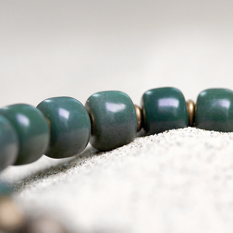 Bracelet Graines de Bodhi & Cuivre – 6×8 mm