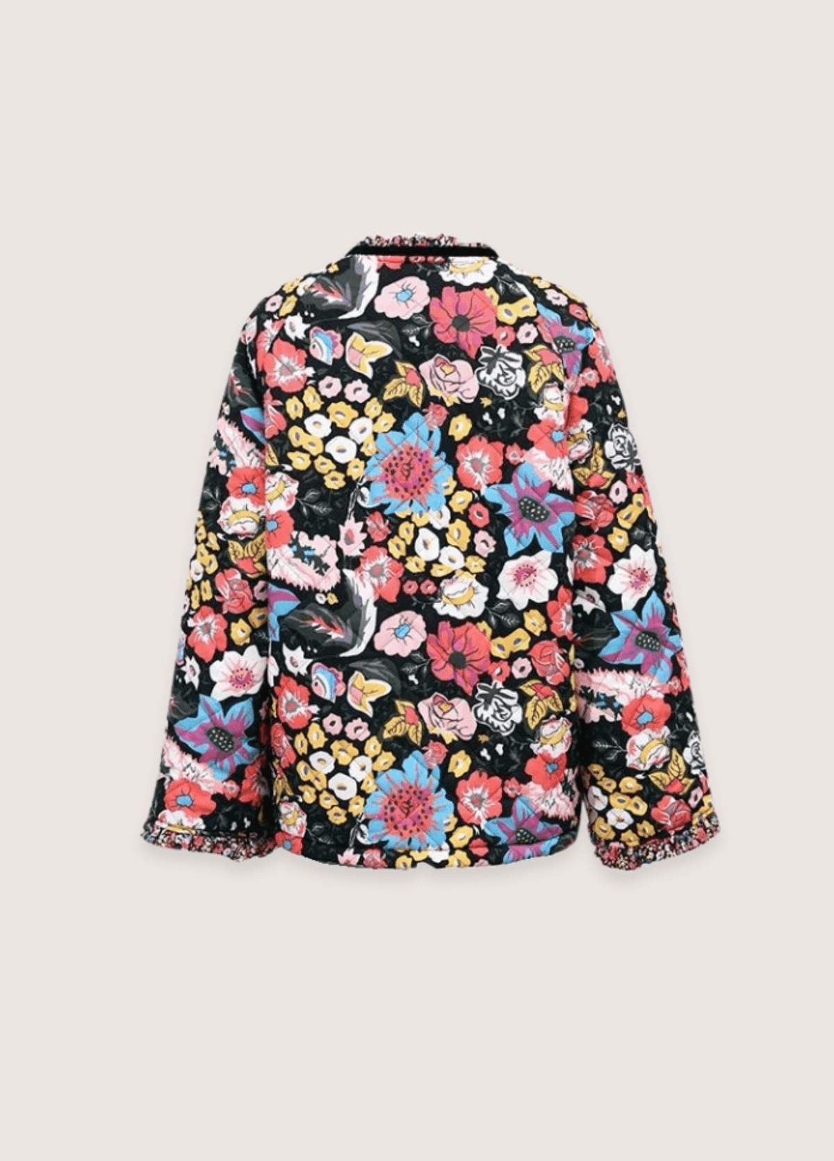 Veste kimono femme floral noir – Éclat Floral