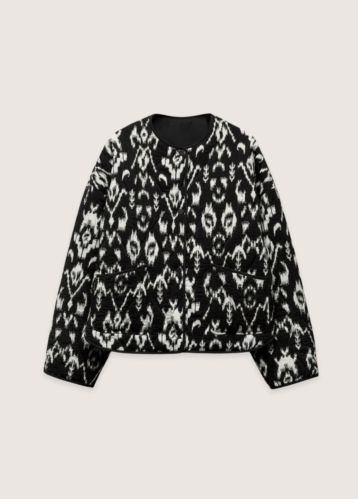 Veste kimono femme géométrique noir – Ikat