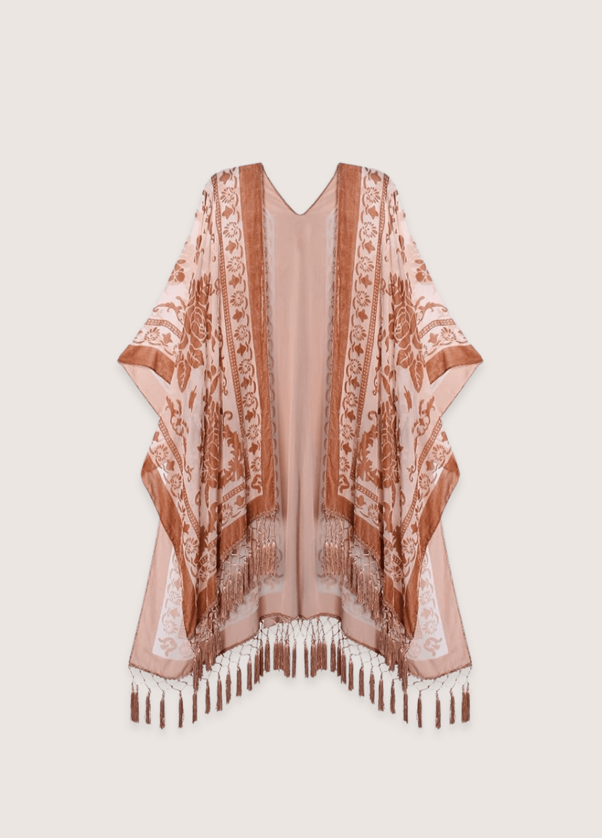 Veste kimono femme viscose motif chrysanthème rose – Kuro