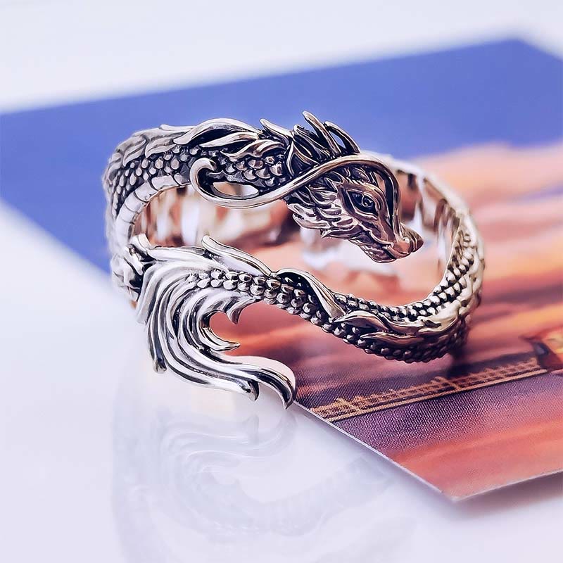 Bague Dragon Vintage de Protection – Anneau Symbolique Unisexe