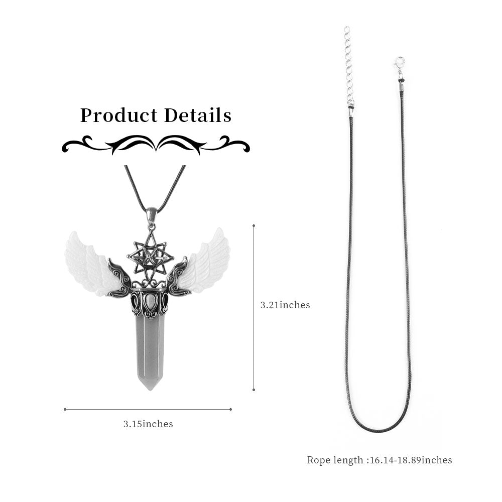 Pendentif Aile Vintage en Cristal Naturel