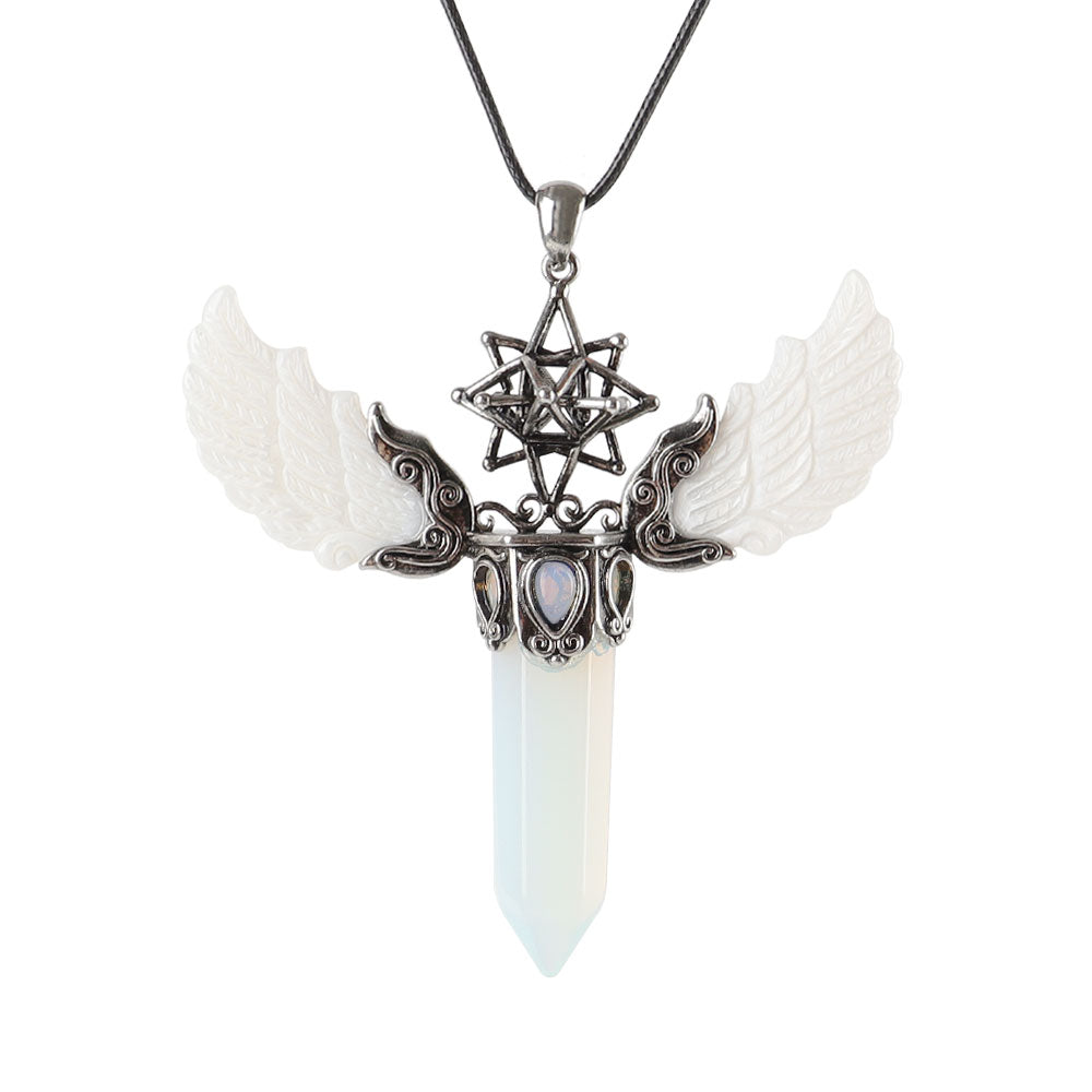 Pendentif Aile Vintage en Cristal Naturel